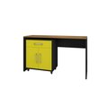 Manhattan Comfort Eiffel Garage Work Station Set of 2 in Matte Black and Yellow 2-259BMC84